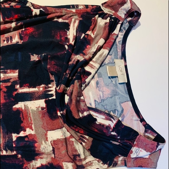 Loft navy print dress size S - Picture 4 of 8